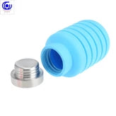 Garrafa Dobrável de Silicone com tampa de inóx