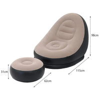 Sofá Inflável Preguiçoso Poltrona Lounge com Puff e Bomba – Conforto, Estilo e Praticidade!