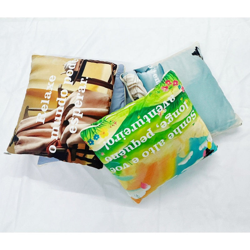 🛫🧸 Cobertor de Viagem + Travesseiro de Abraço 2 em 1 – Conforto Compacto Onde Você Estiver!
