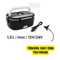 🍱⚡ Marmita Elétrica Portátil 12V/24V/110V – Sua Comida Sempre Quente, Onde Quer Que Você Esteja!