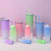 Kit 3 Garrafas com Copo para Carro - 270ml + 700ml + 1200ml