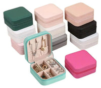 Porta Jóias Viagem Couro Estojo Maquiagem Portátil