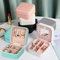 Porta Jóias Viagem Couro Estojo Maquiagem Portátil