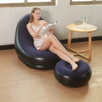 Sofá Inflável Preguiçoso Poltrona Lounge com Puff e Bomba – Conforto, Estilo e Praticidade!